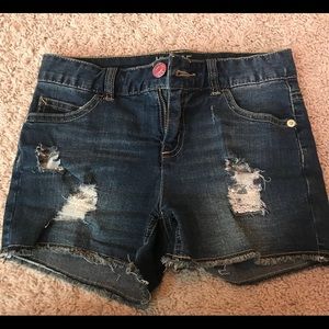 Justice size 14 slim distressed shorts